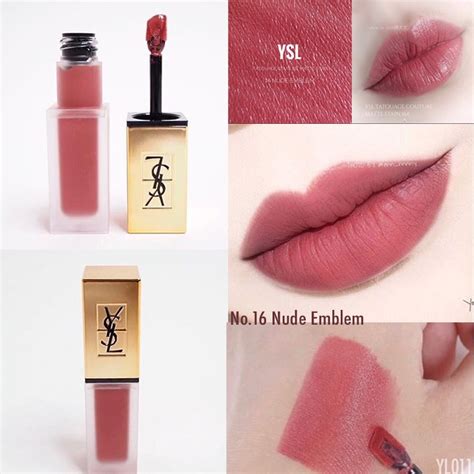 ysl tatouage liquid matte lip stain in 16 nude emblem|tatouage couture lip stain.